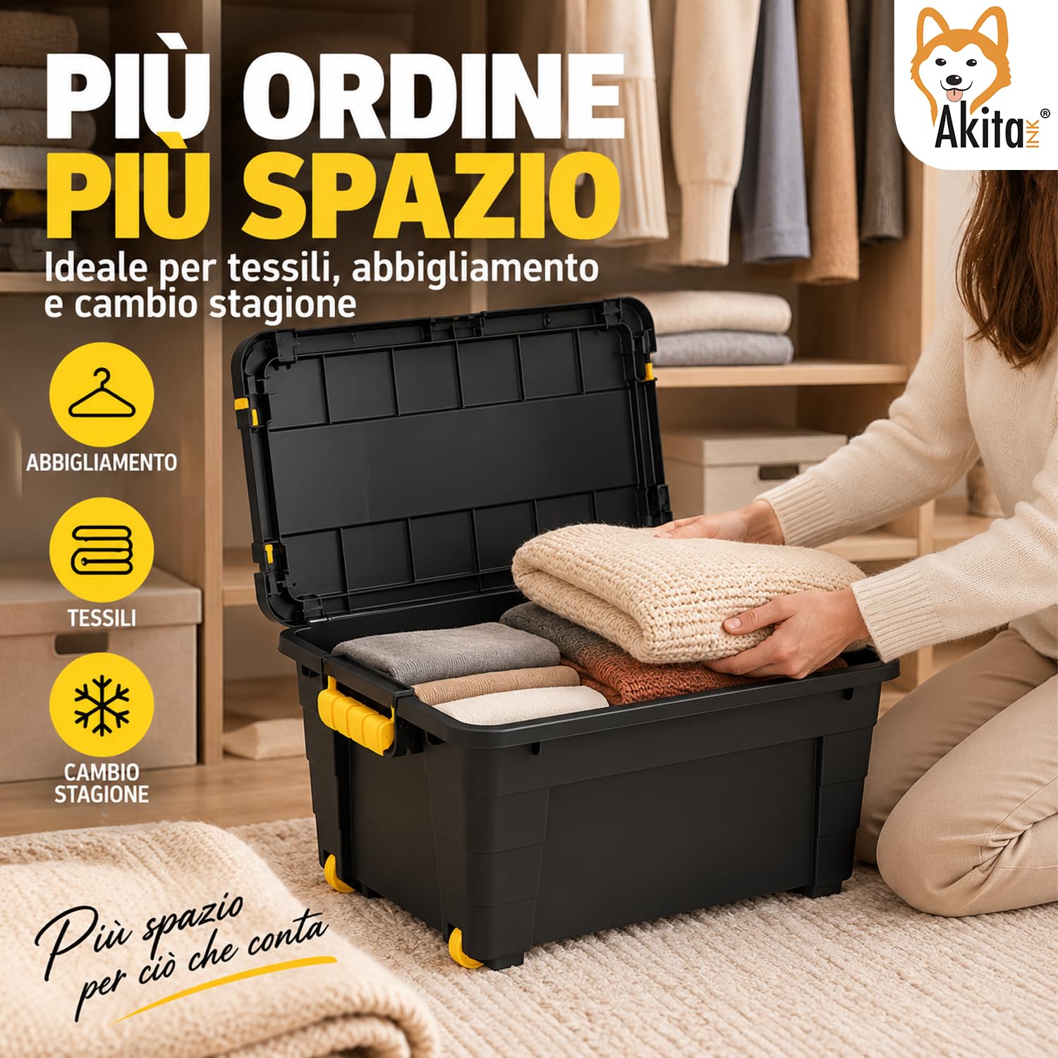 Akitaink Magic4Up box contenitore 60 L nero 1 pezzo