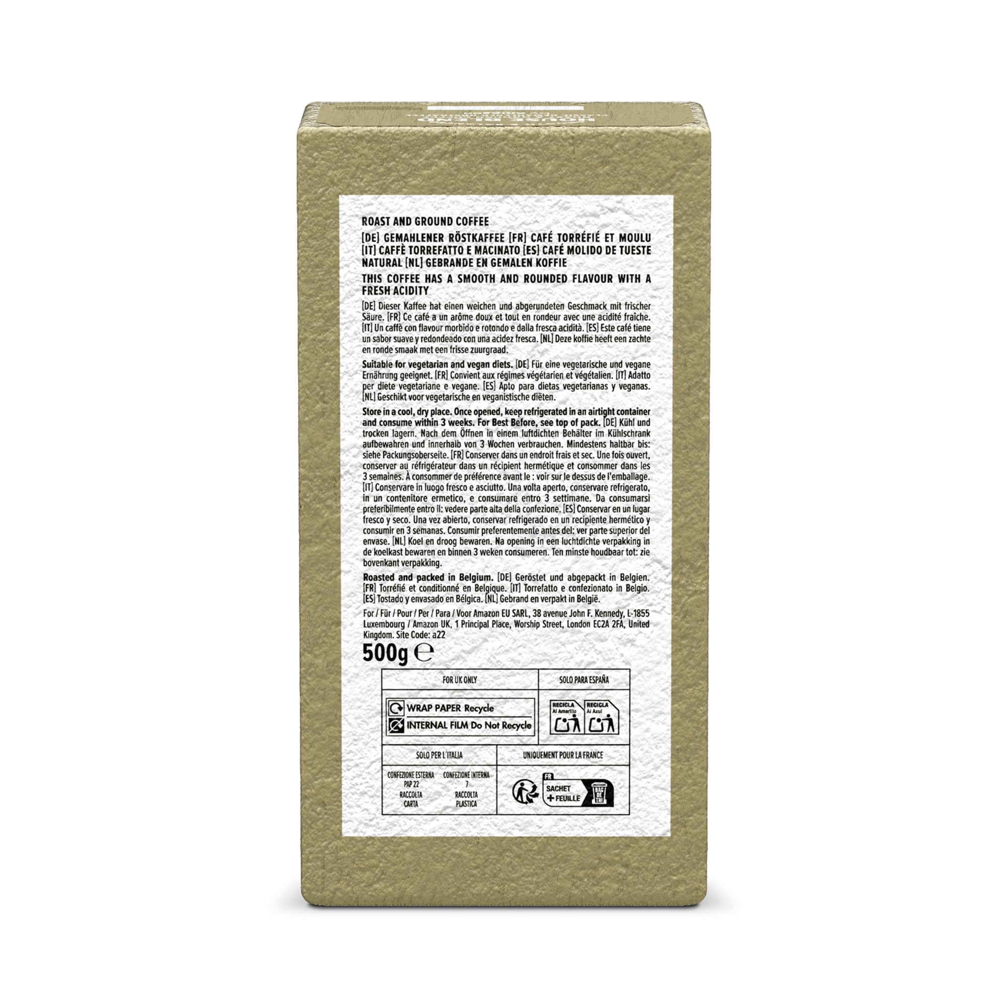 by Amazon Classico Caffè Macinato Arabica 500 g Tostatura Media