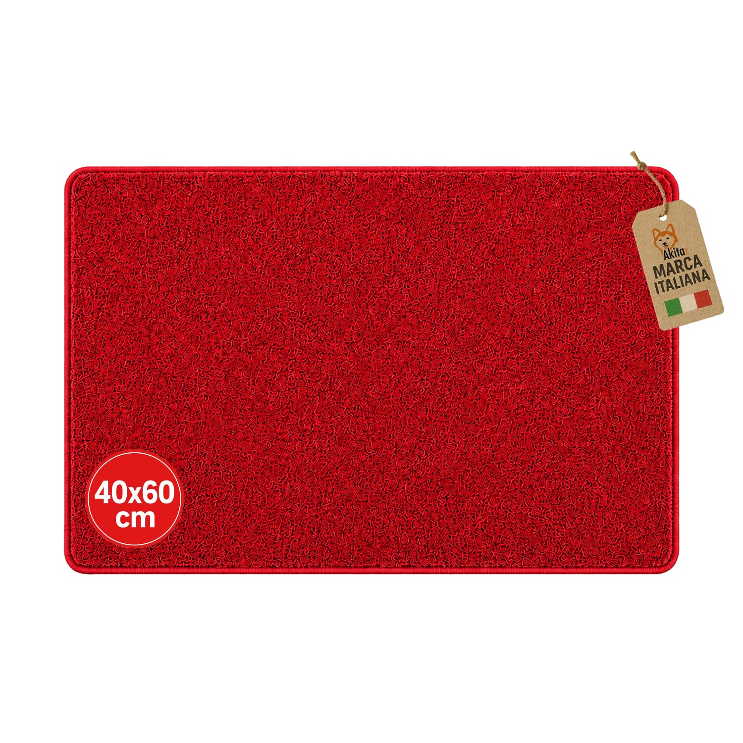 Akitaink Step tappeto bagno 40x60 cm rosso antiscivolo