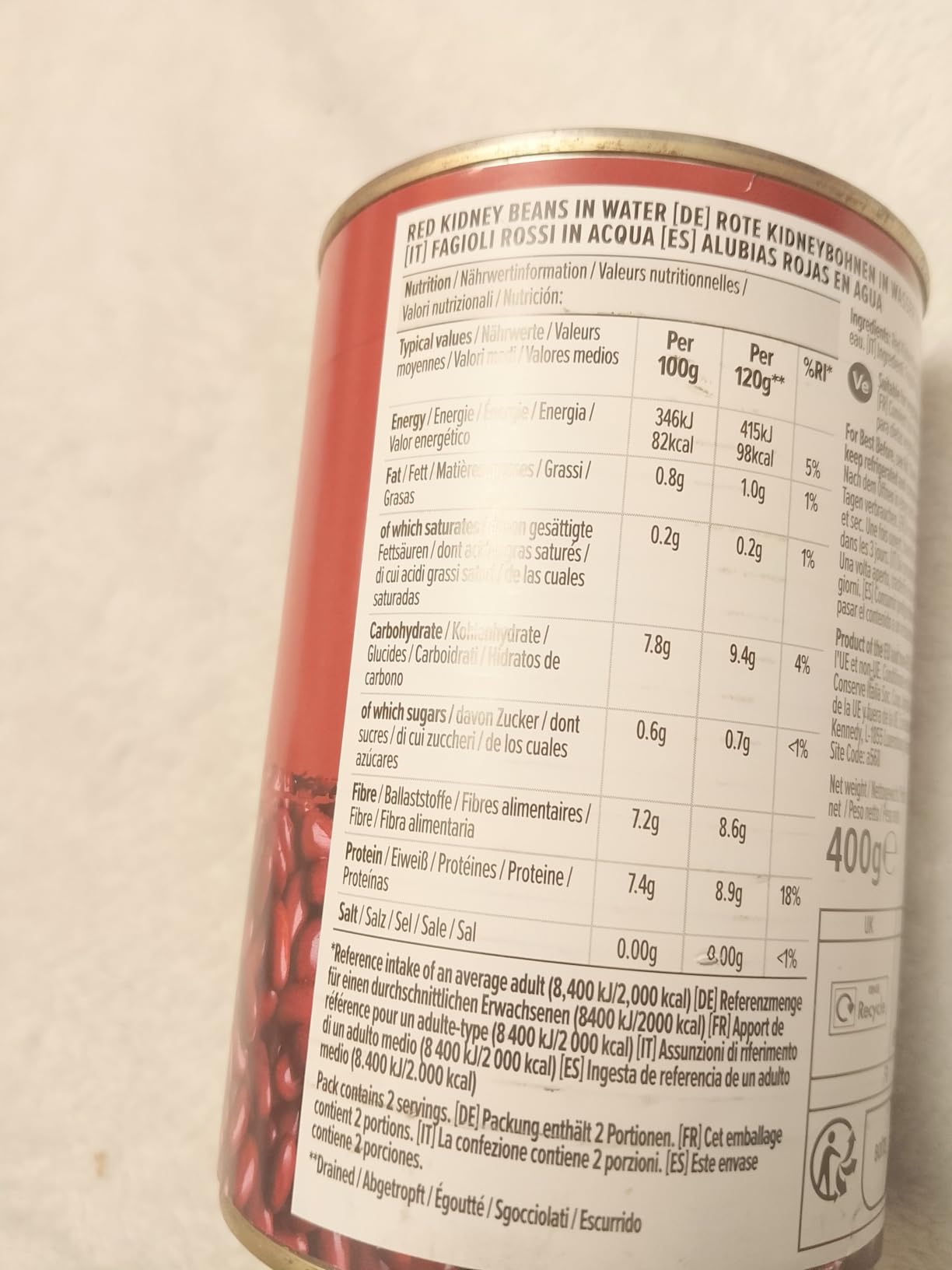 by Amazon fagioli rossi in acqua vegani 400 g
