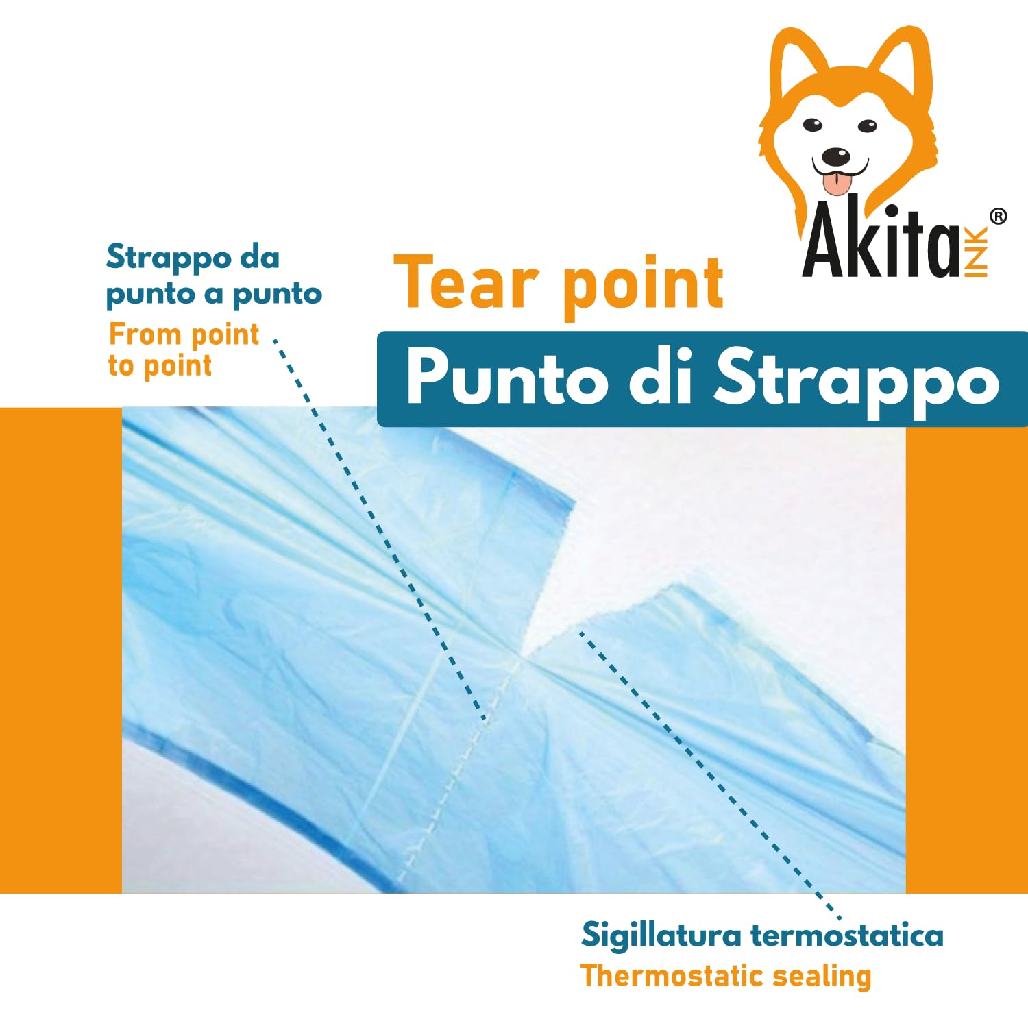Akitaink sacchi spazzatura 50x60 cm blu 30 L 120 pz