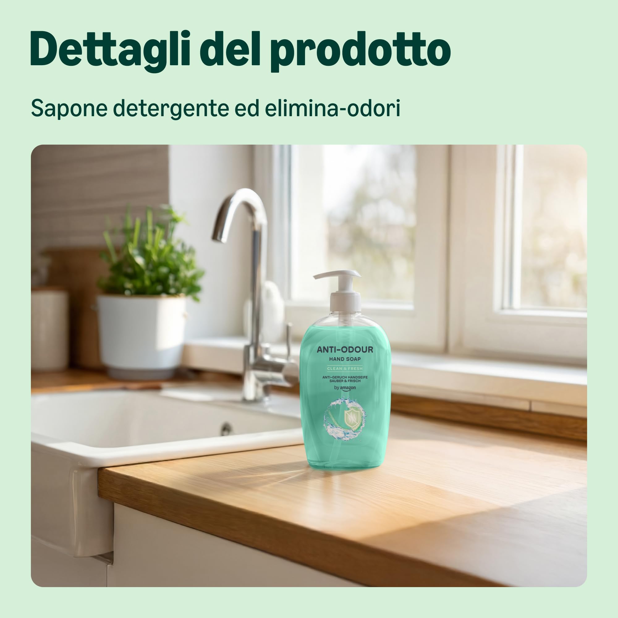 by Amazon Sapone Mani Liquido Limone e Menta 4x500 ml antiodore