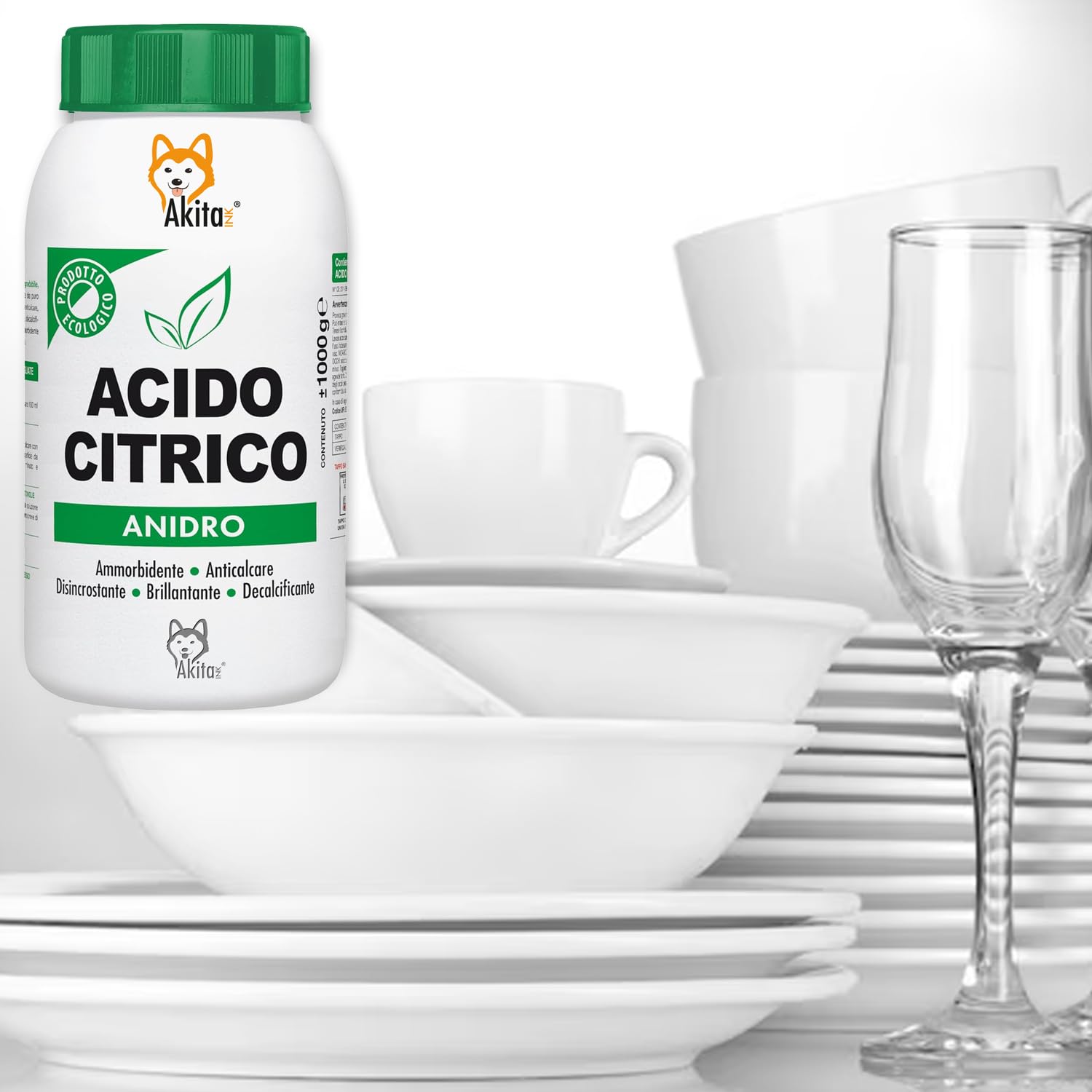 Akitaink Acido Citrico in Polvere 2 kg Multiuso