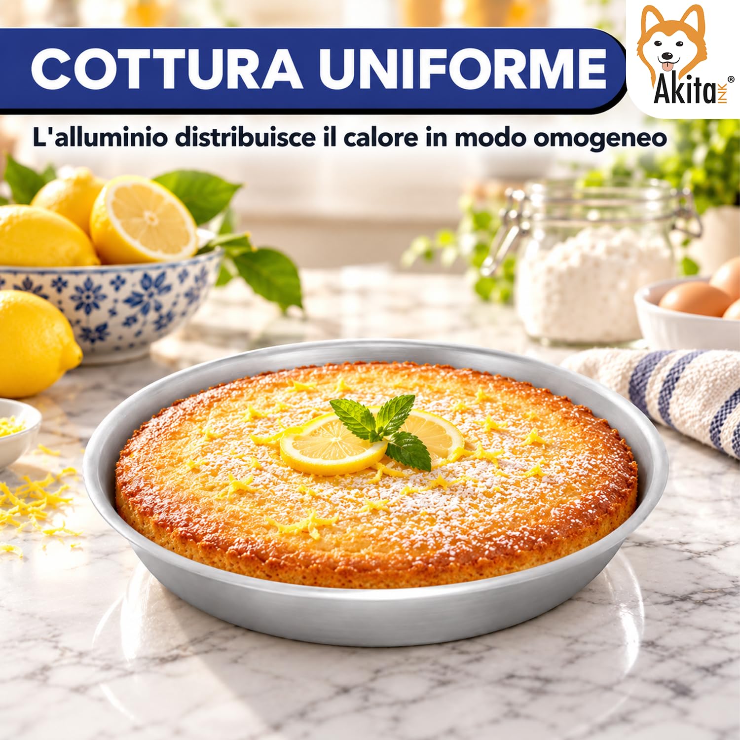 Akitaink Tortiera Conica Bassa H 4 cm 22 cm 2 pezzi