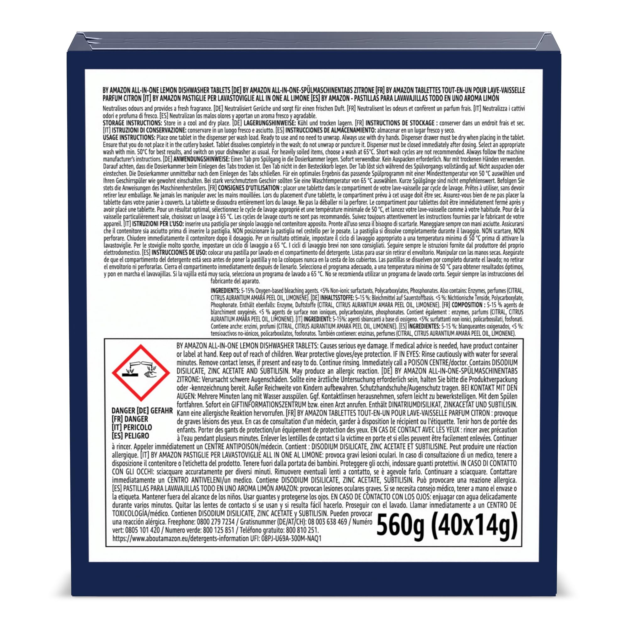 by Amazon All-in-One pastiglie lavastoviglie limone 40 pz