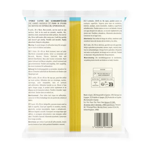 by Amazon panno spugna 5 pezzi 20x18 cm colori misti