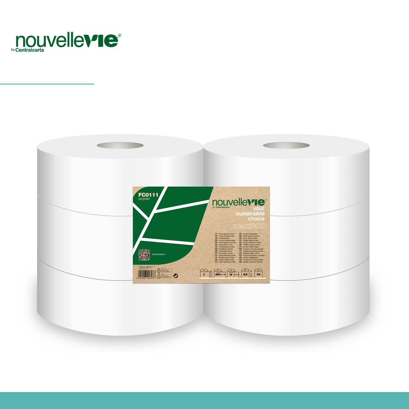 NouvelleVie Maxi 300 carta igienica jumbo