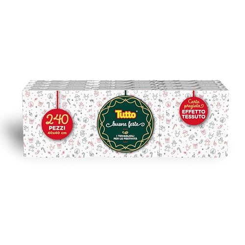 Tutto Buone Feste tovaglioli Airlaid 40x40 12x20 Natale