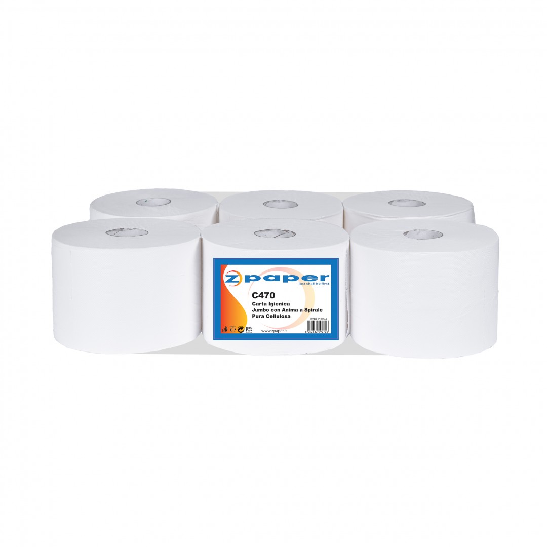 Zpaper C470 carta igienica jumbo 200 metri 6 rotoli