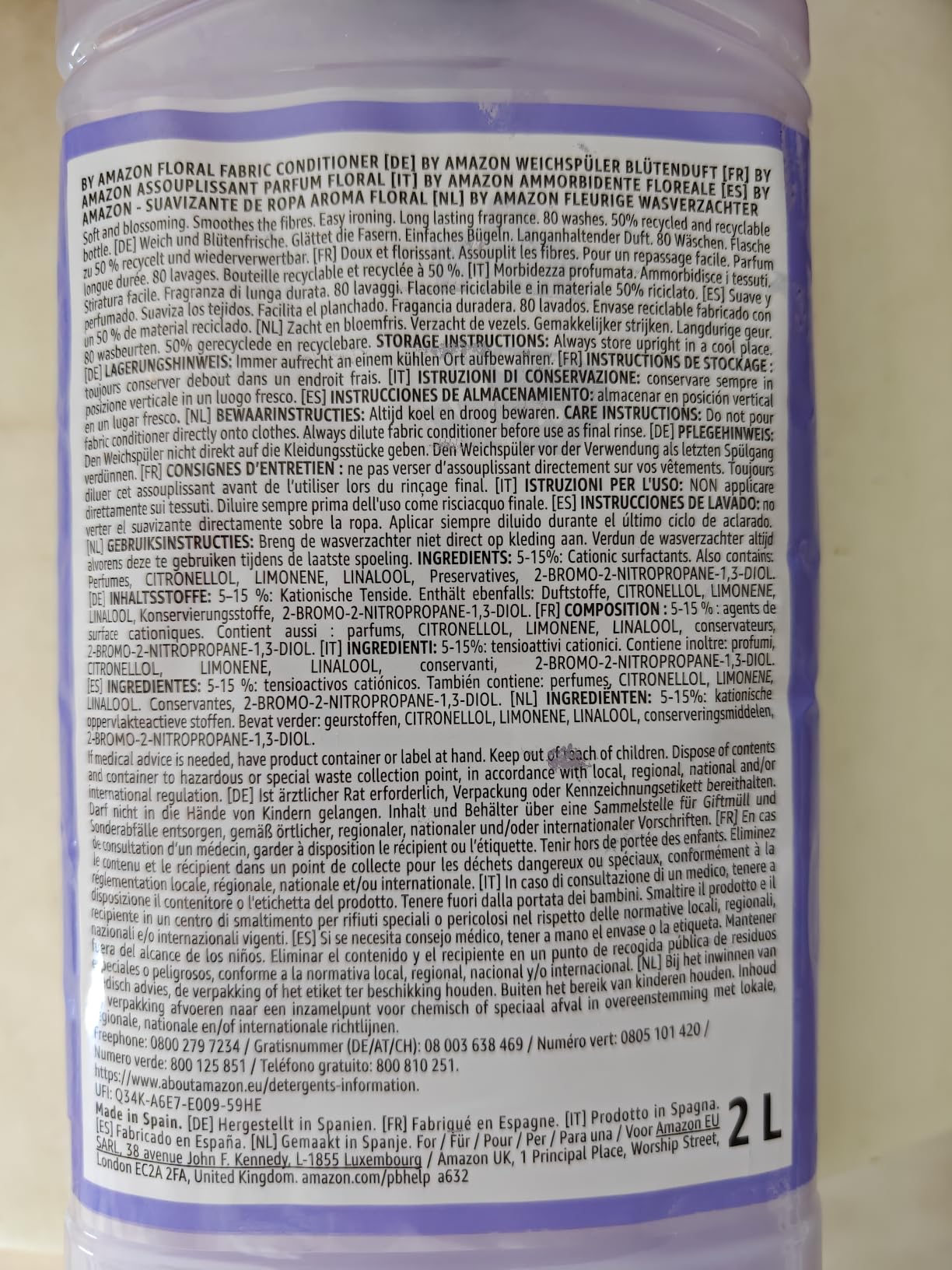 by Amazon Ammorbidente Floreale 80 Lavaggi 2 L