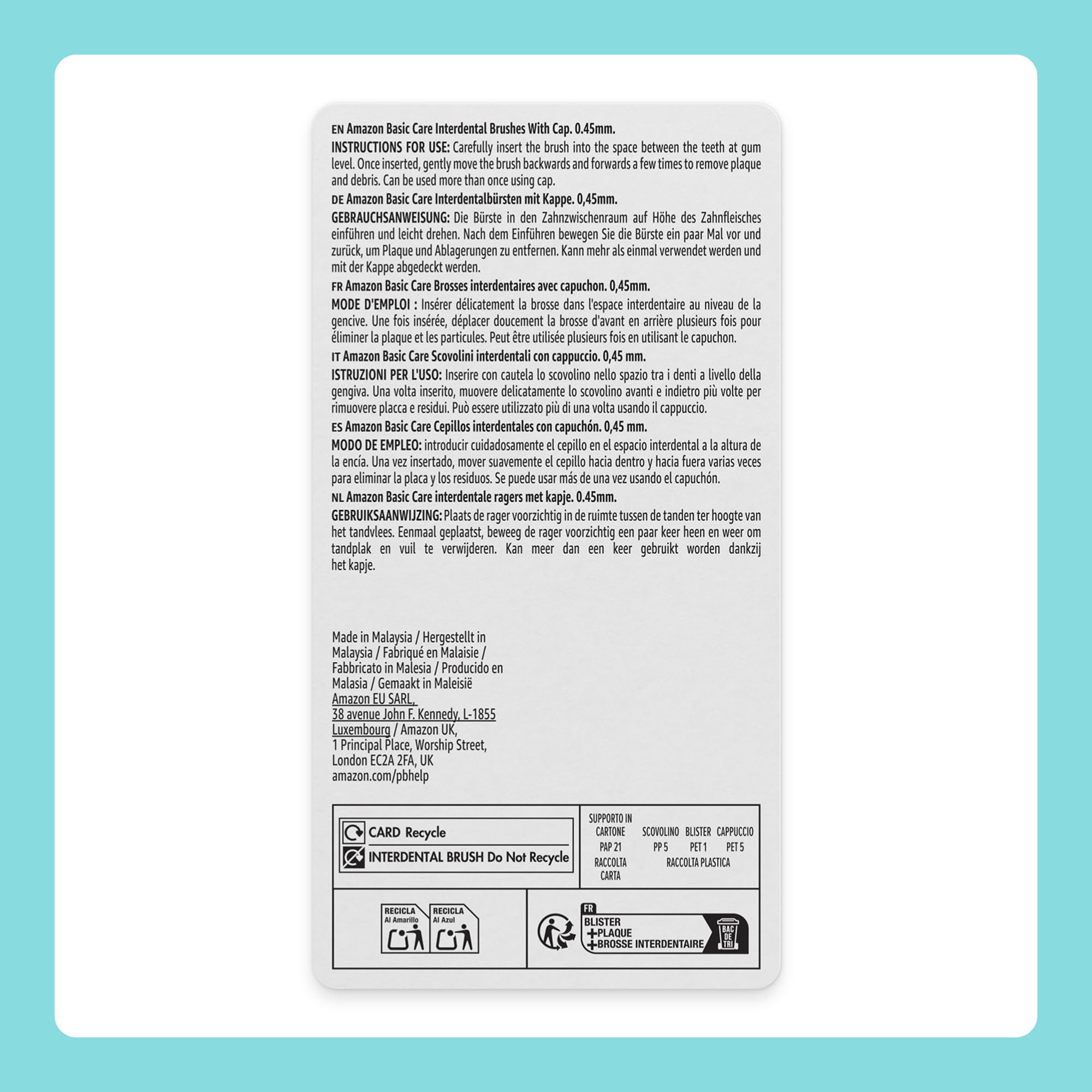 by Amazon Scovolini Interdentali 0,45 mm Arancione 24 Pezzi