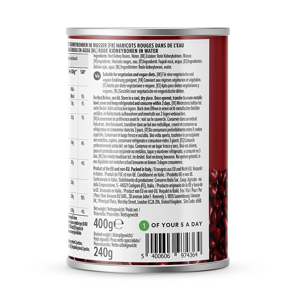 by Amazon fagioli rossi in acqua vegani 400 g