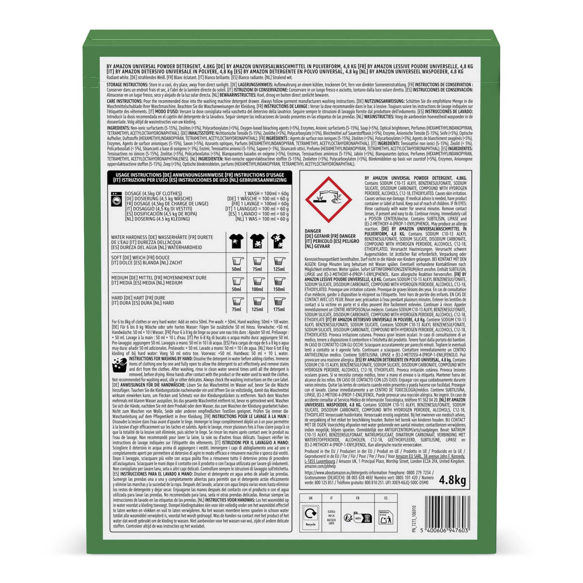 by Amazon Detersivo Polvere Universale 4,8 kg 80 Lavaggi