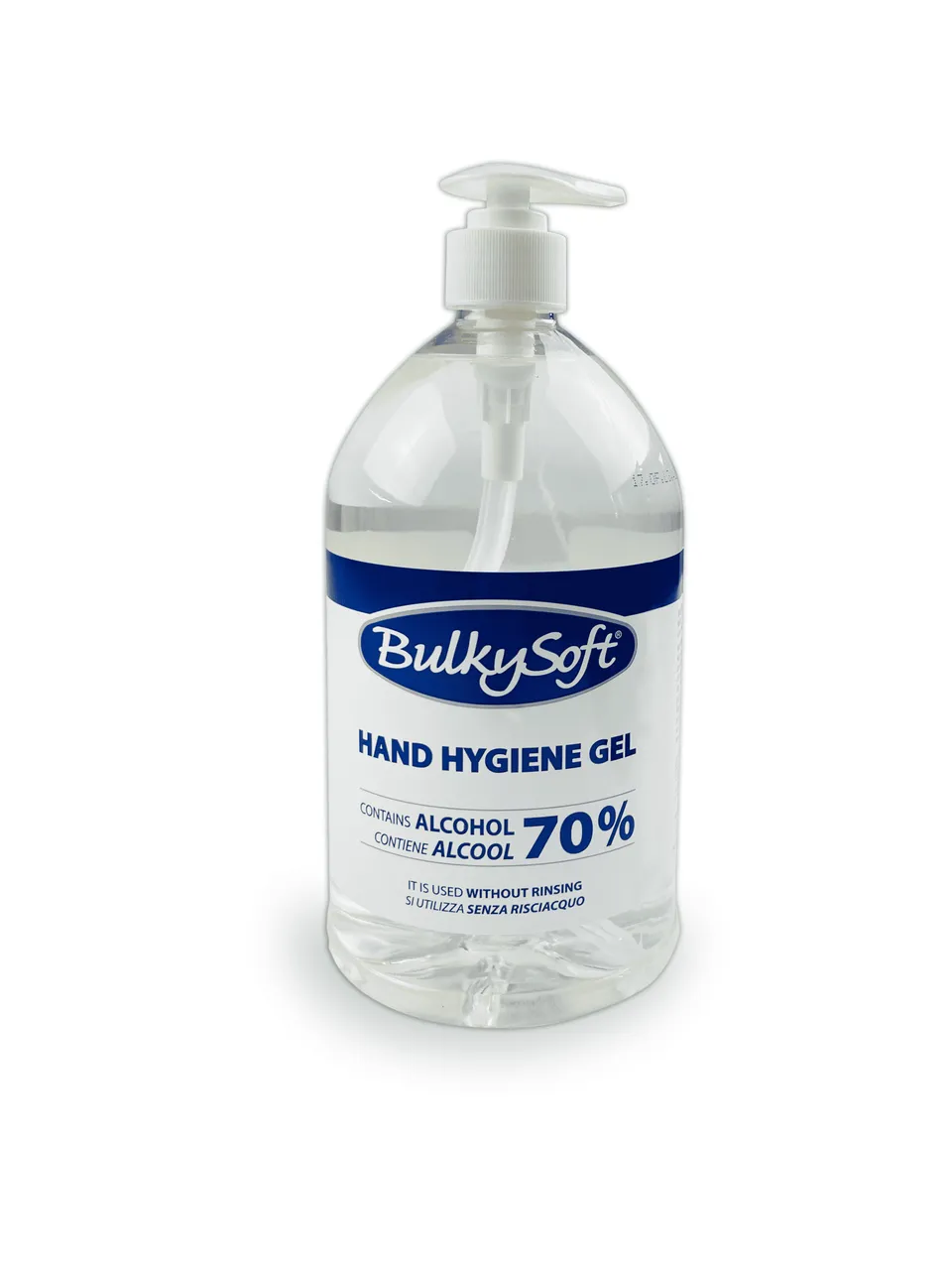 Bulkysoft gel igienizzante mani 1 litro 12 pezzi pompetta