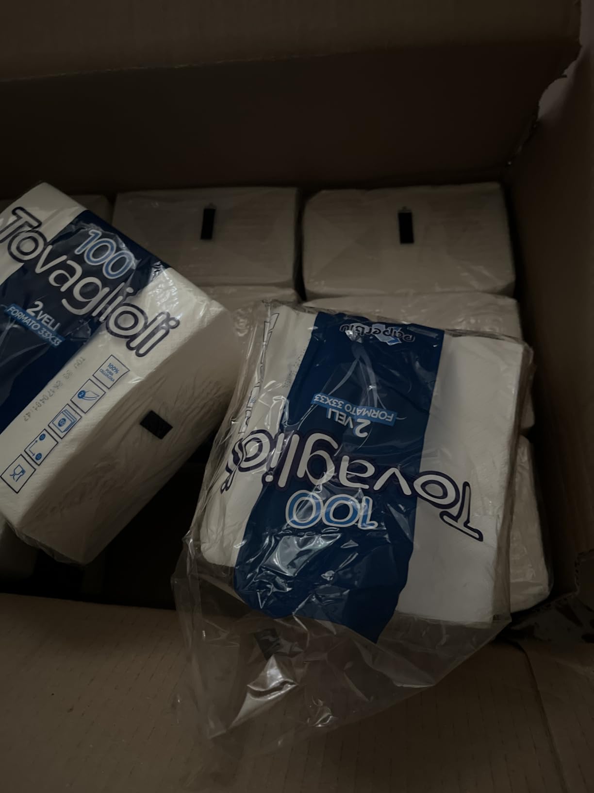 Akitaink Tovaglioli 2 veli decorati 1000 pezzi pura cellulosa