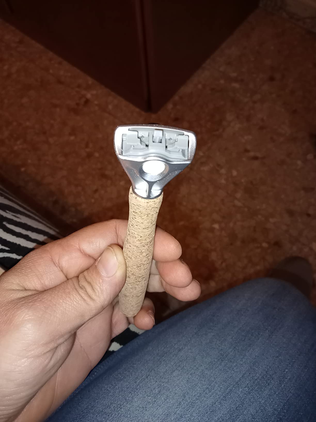 by Amazon rasoio uomo manico sughero 5 lame 7 ricariche