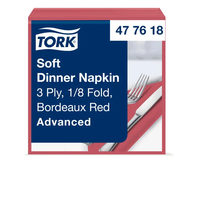 Tork Dinner Soft 477618 tovaglioli bordeaux 1200 pz 3 veli