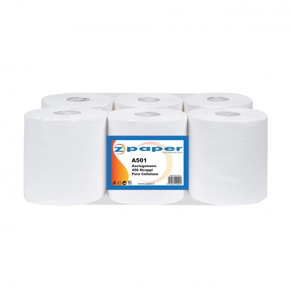 Zpaper A501 asciugamani 6 rotoli 450 strappi 2 veli
