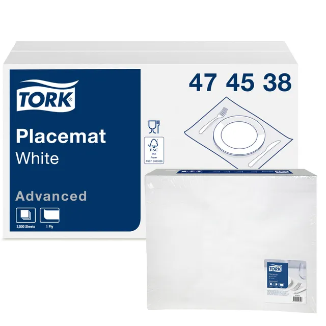Tork Advanced 474538 tovaglietta carta bianca 500 pz monovelo