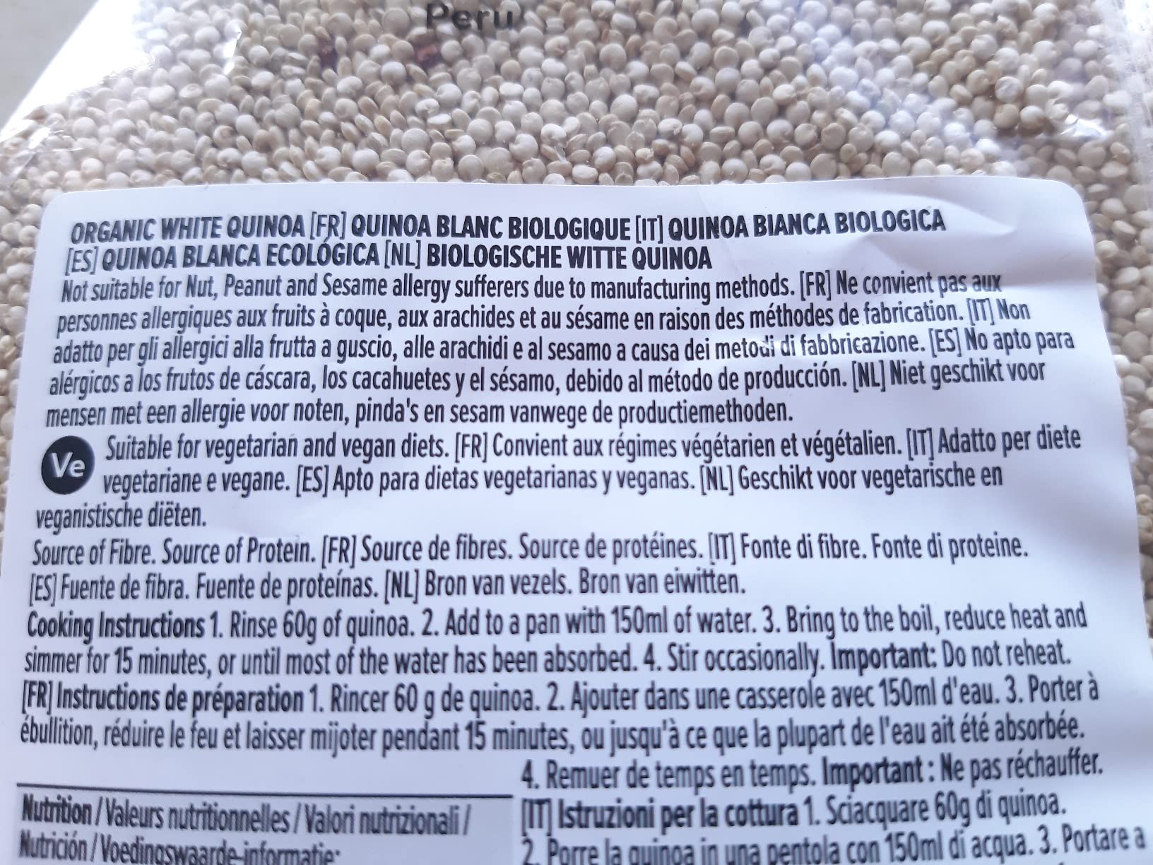 by Amazon Quinoa Biologica Bianca 500 g fonte di fibre