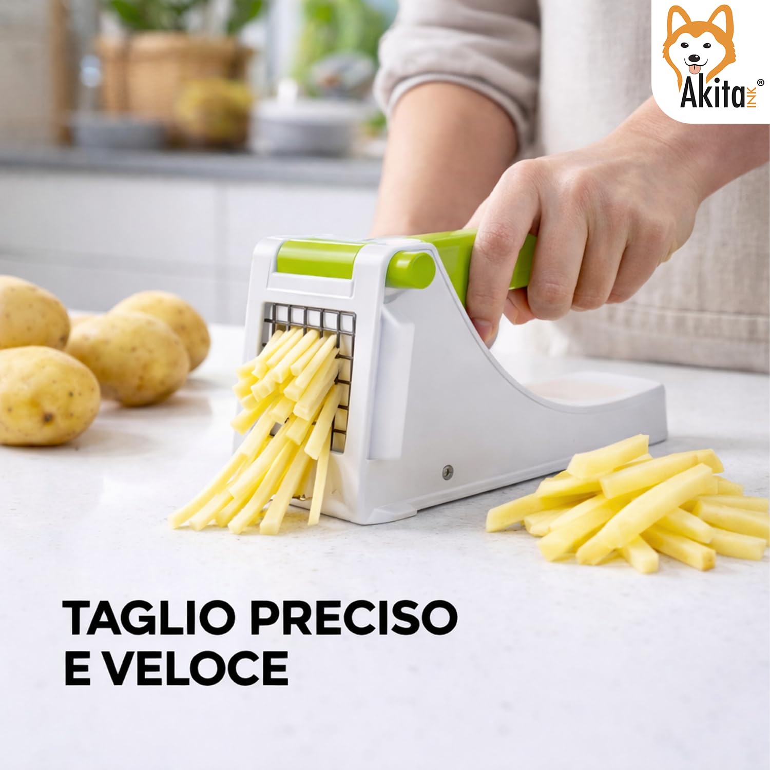 Akitaink Stilo tagliapatate manuale acciaio inox taglio sottile