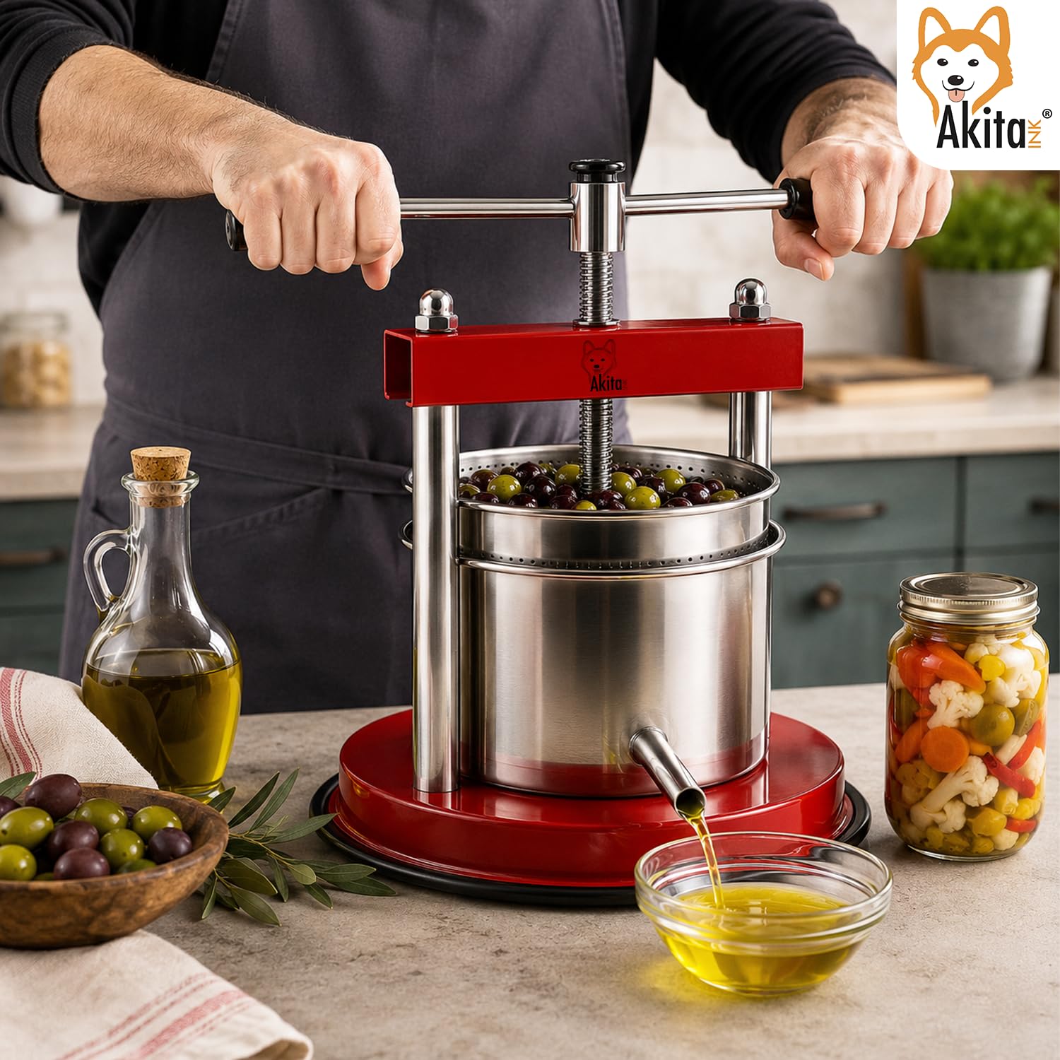 Akitaink Torchietto Manuale 12 cm Pressa 1,75 L Inox