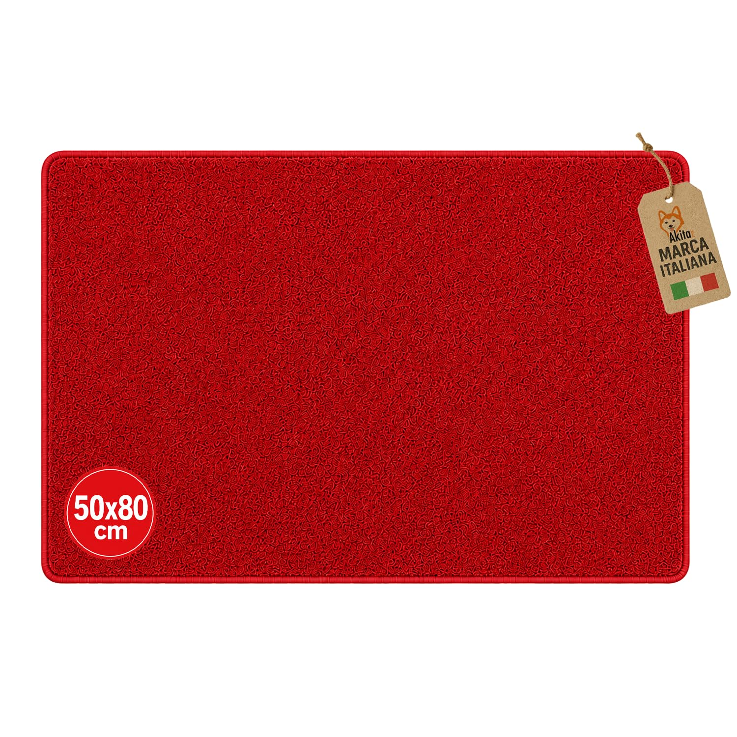Akitaink Step tappeto bagno 50x80 cm rosso antiscivolo