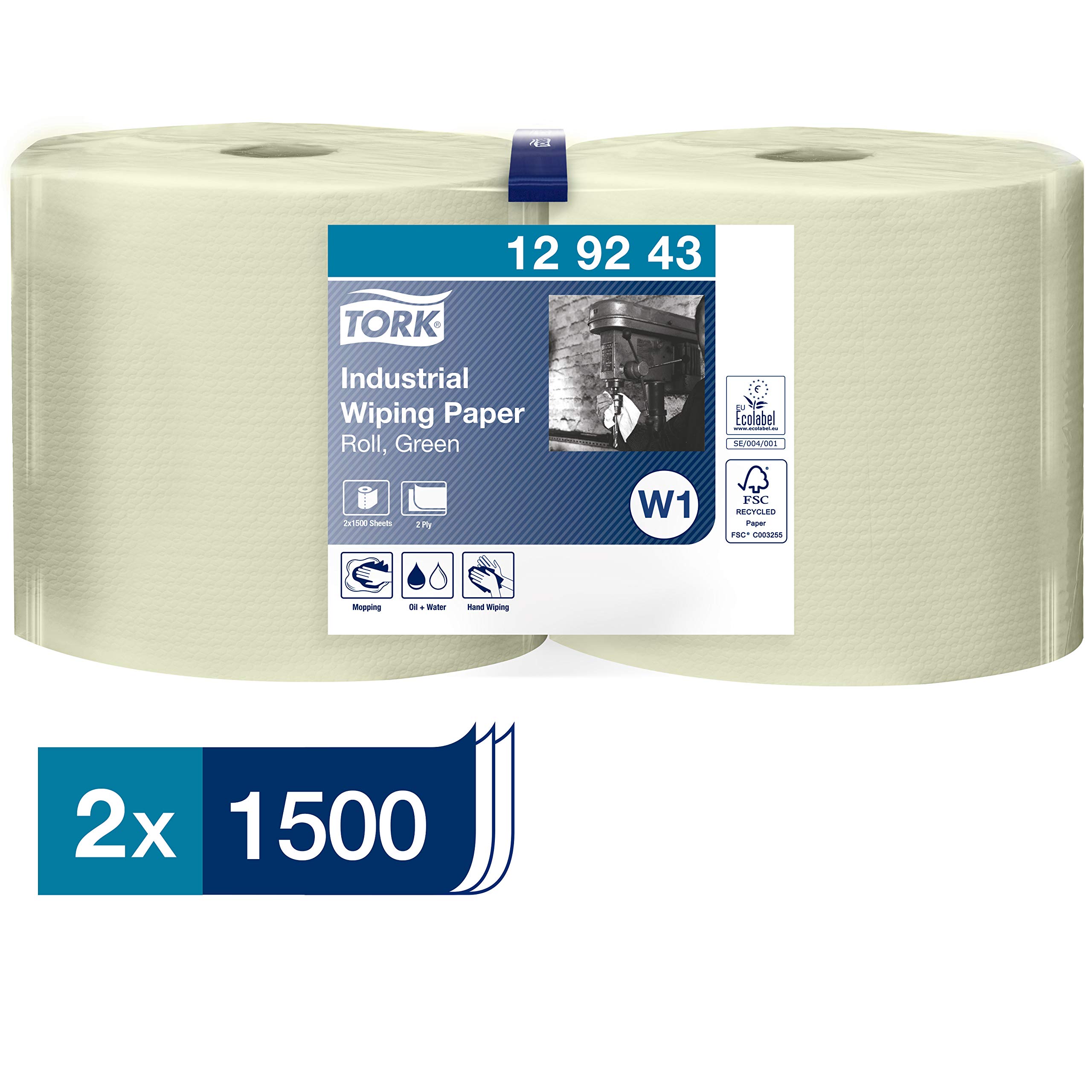 Tork Advanced 129243 carta industriale W1 verde 2 veli 2x510 m