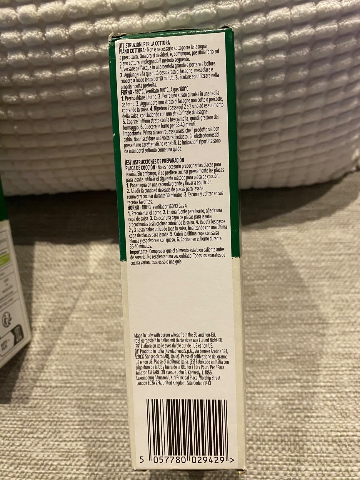 by Amazon lasagne pasta semola 500 g vegetariana