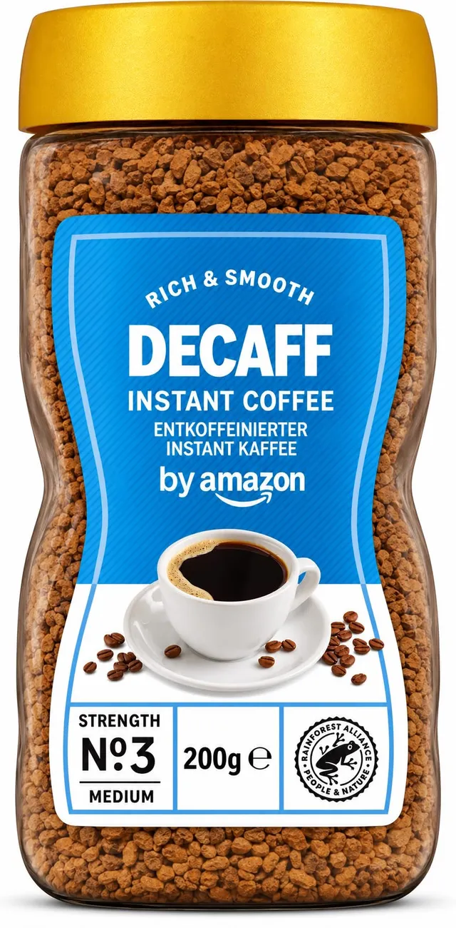 by Amazon Gold Caffè Solubile Decaffeinato 200 g Intensità 3