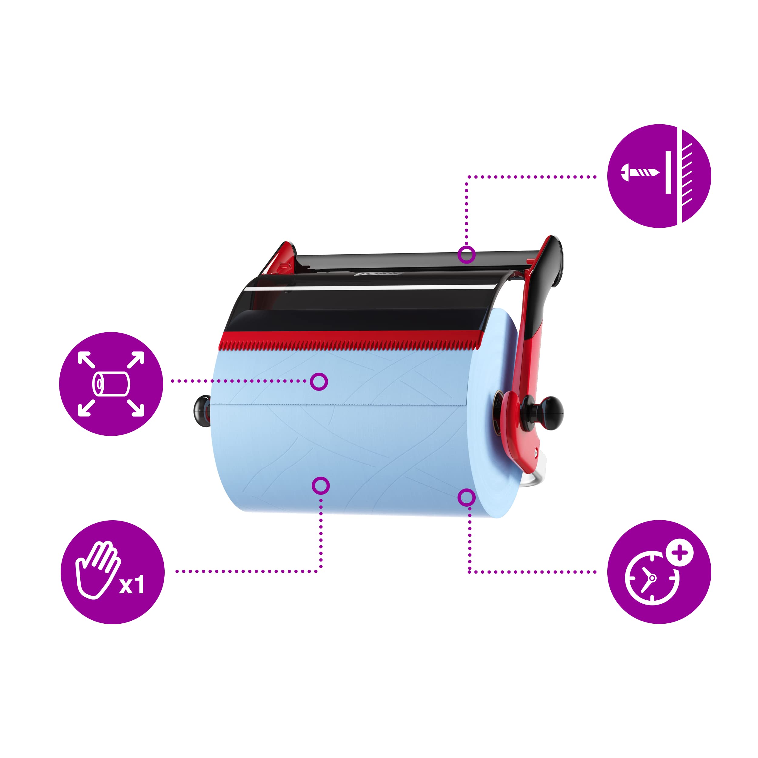 Tork W1 dispenser asciugamani a muro 2x750 extra forte