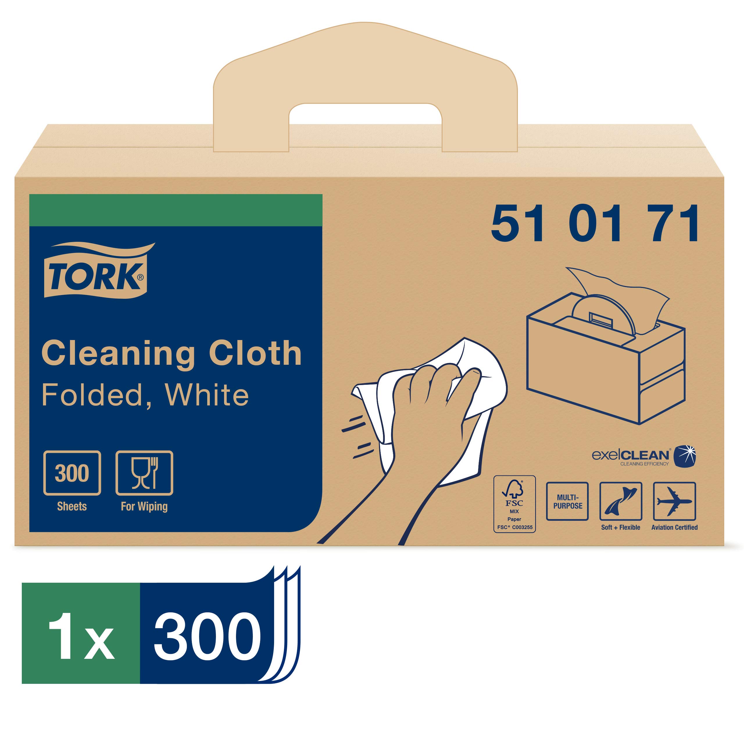 Tork Premium 510 panni pulizia bianchi W7 300 pz monovelo