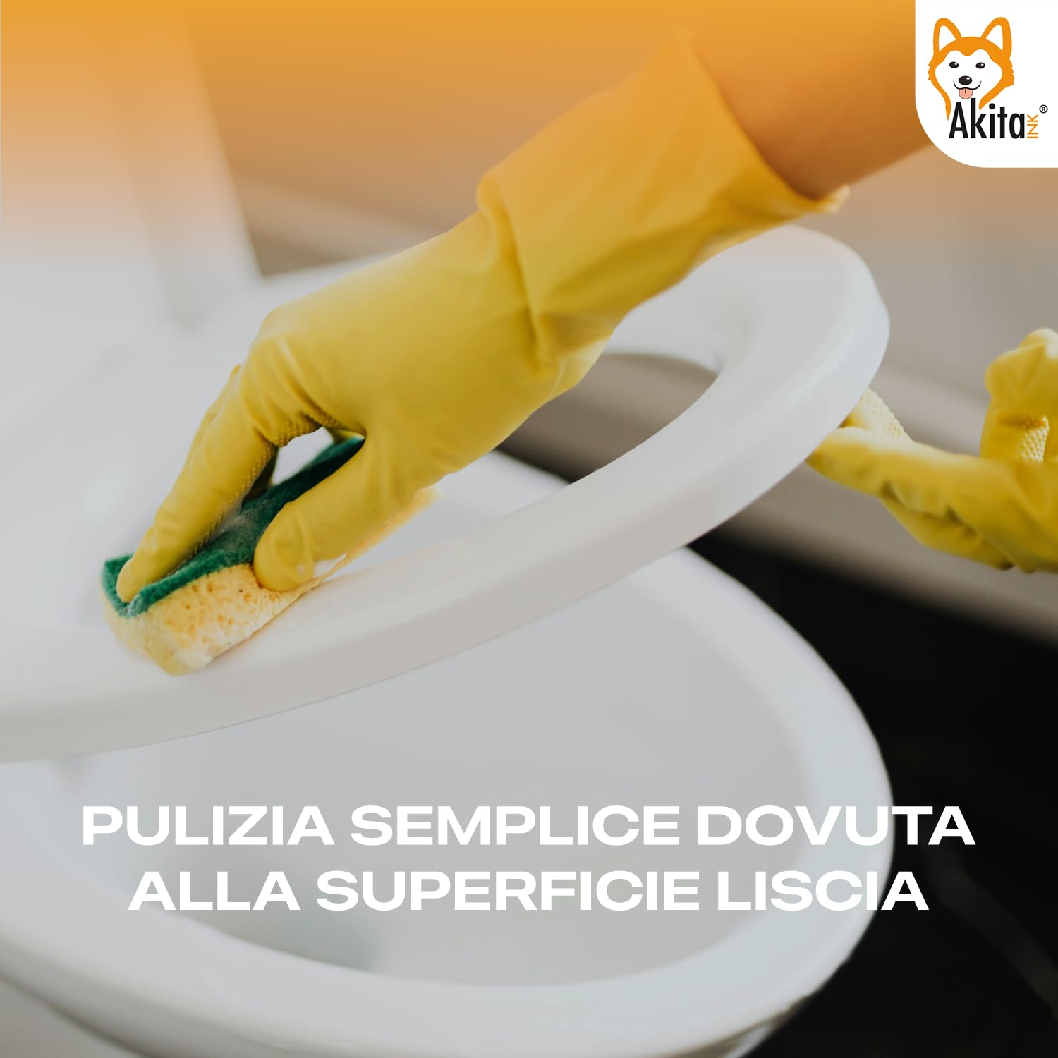 Akitaink copriwater soft close legno bianco universale