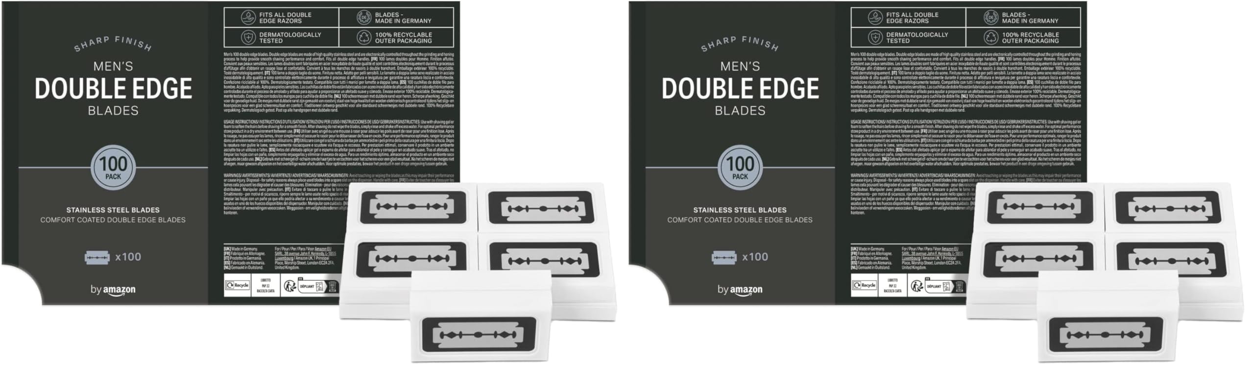 by Amazon Double Blades lamette da barba 100 pezzi doppio bordo