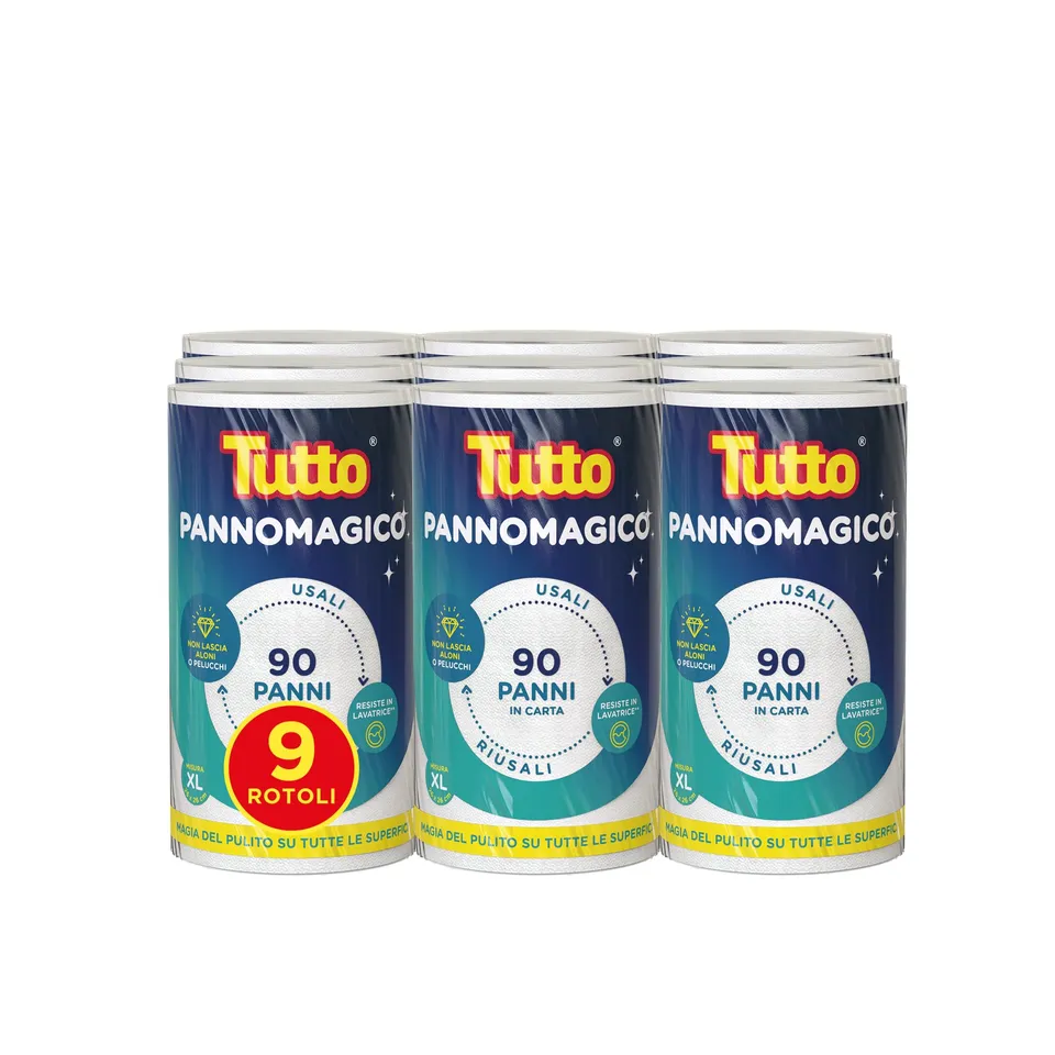 Tutto Pannomagico panni assorbenti 9 rotoli da 90 strappi airlaid