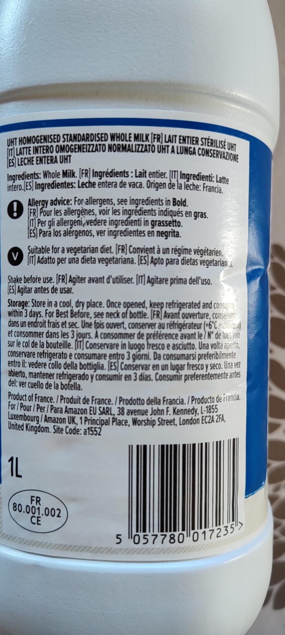 by Amazon Latte Intero UHT 6x1L lunga conservazione