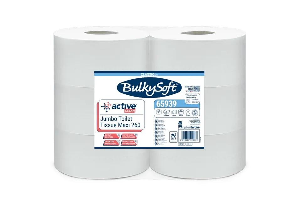 Bulkysoft Classic Maxi 260 Active Clean carta igienica jumbo