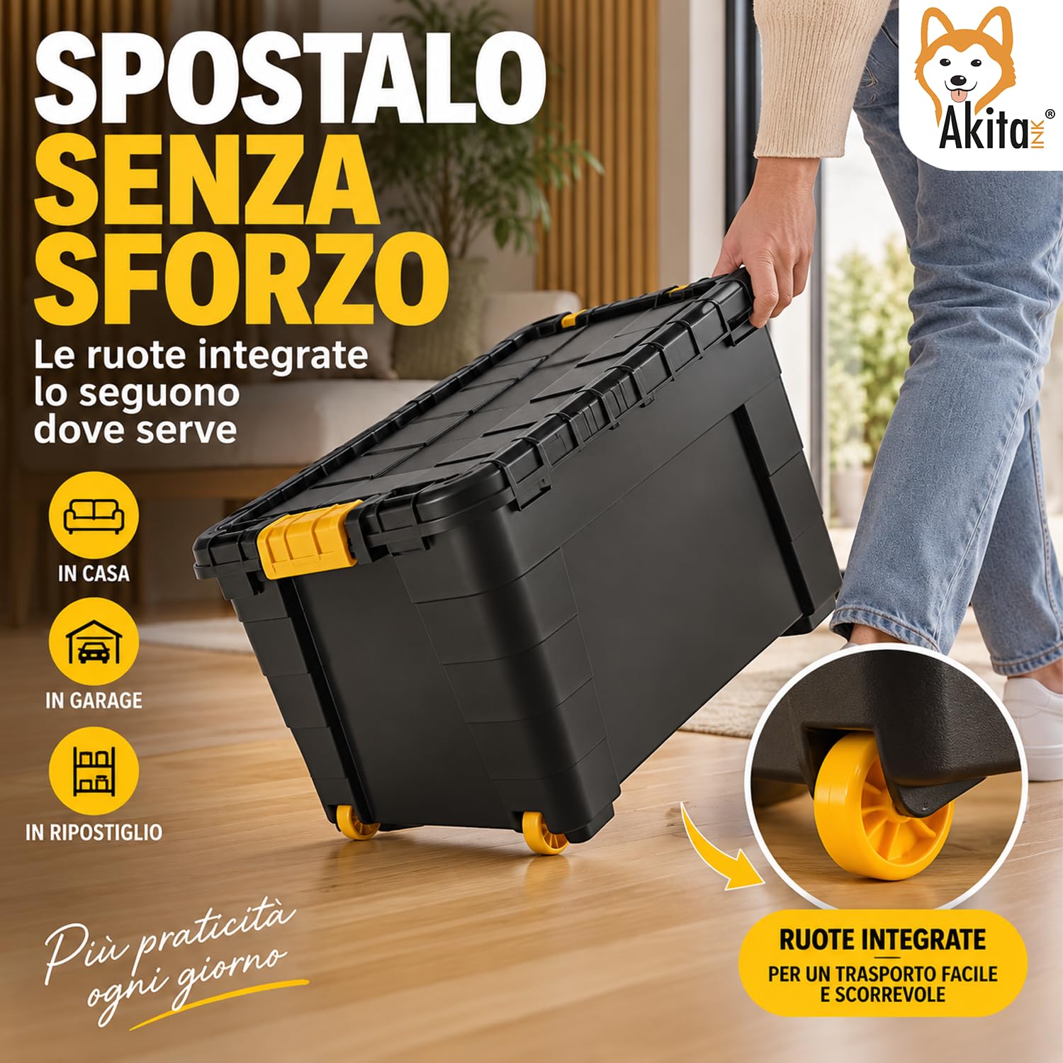 Akitaink Magic4Up box contenitore 60 L nero 1 pezzo