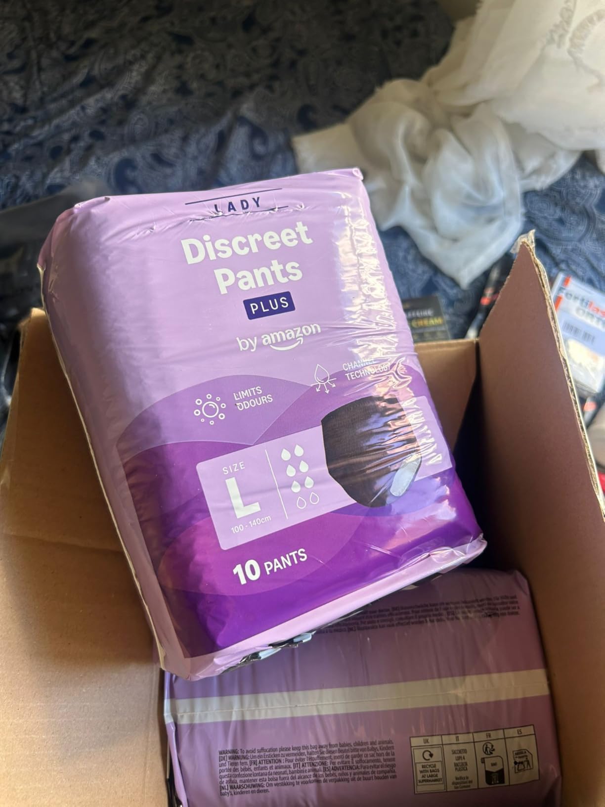 by Amazon Slip Assorbenti Plus Large Donna 40 Pezzi Neri