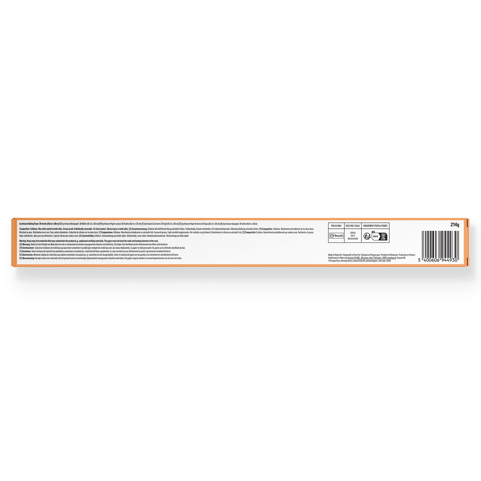 by Amazon Carta da Forno in Fogli 30 pz 42x38 cm antiaderente