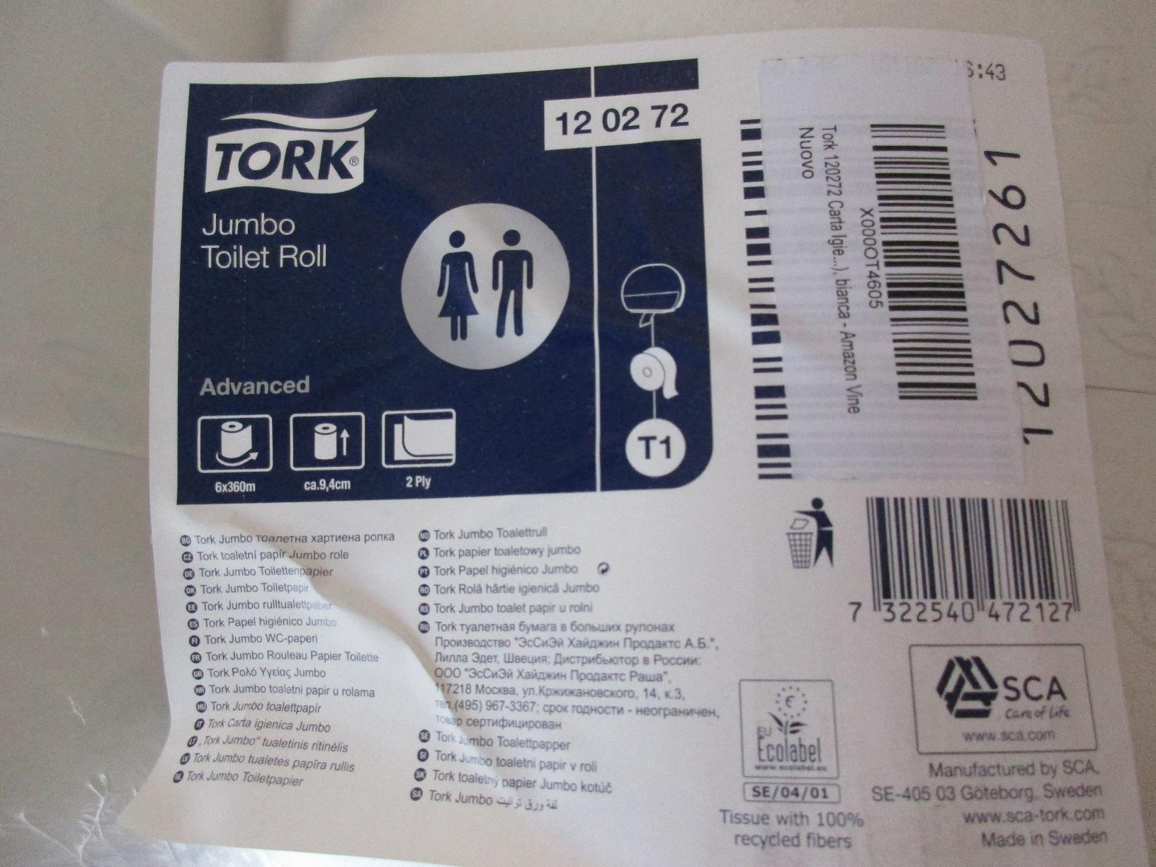 Tork Advanced 472118 carta igienica jumbo 6 rotoli 380 m 2 veli