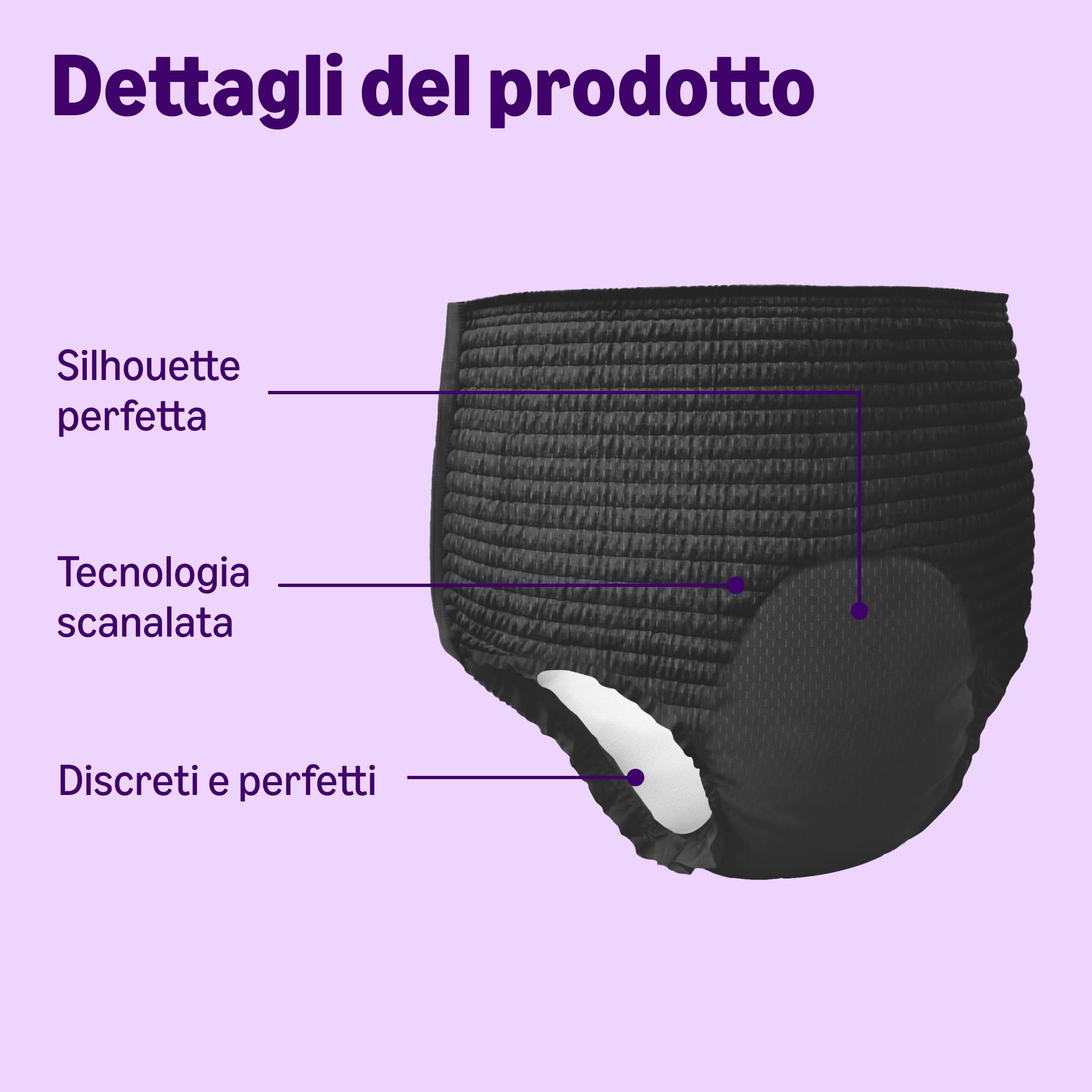 by Amazon Plus slip assorbente donna M nero 40 pezzi