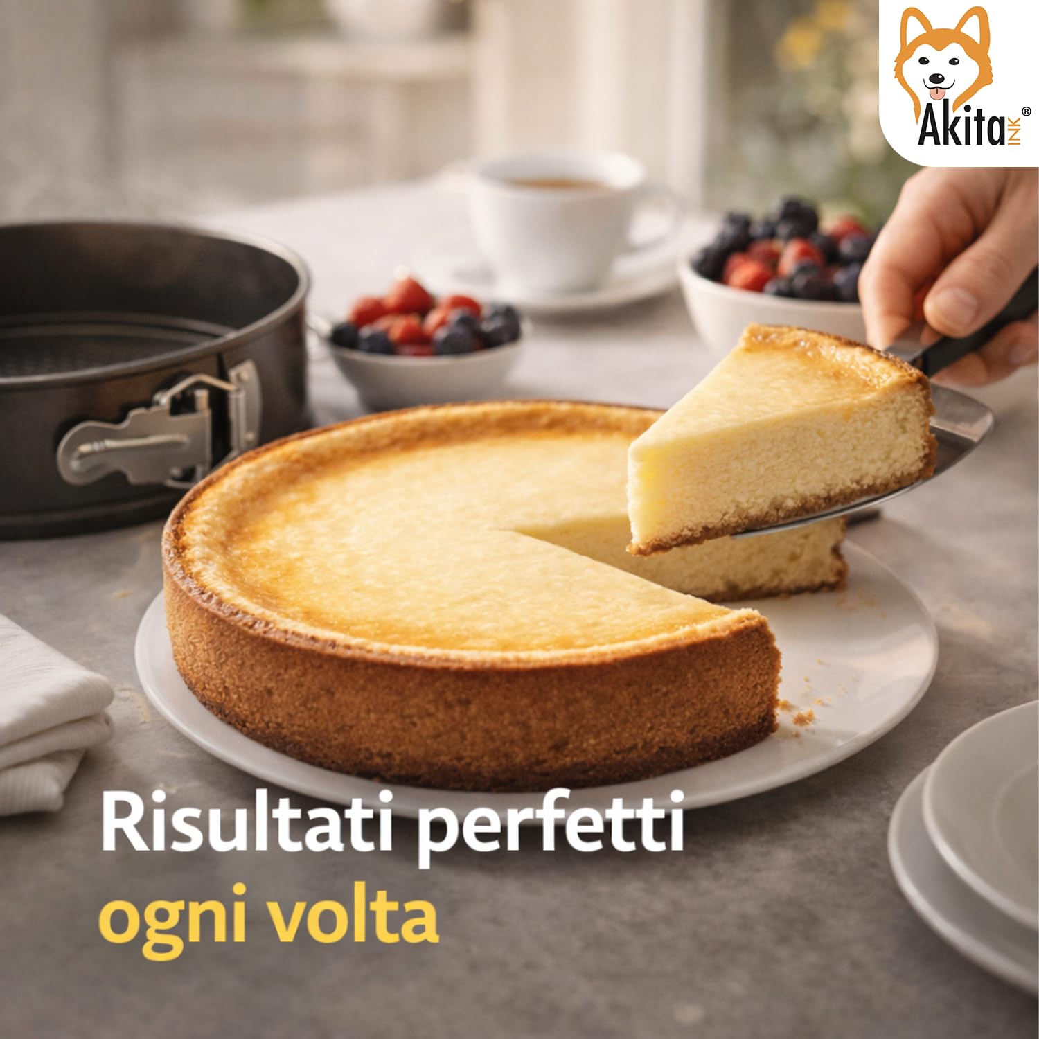 Akitaink Tortiera a cerniera antiaderente 18 cm per cheesecake