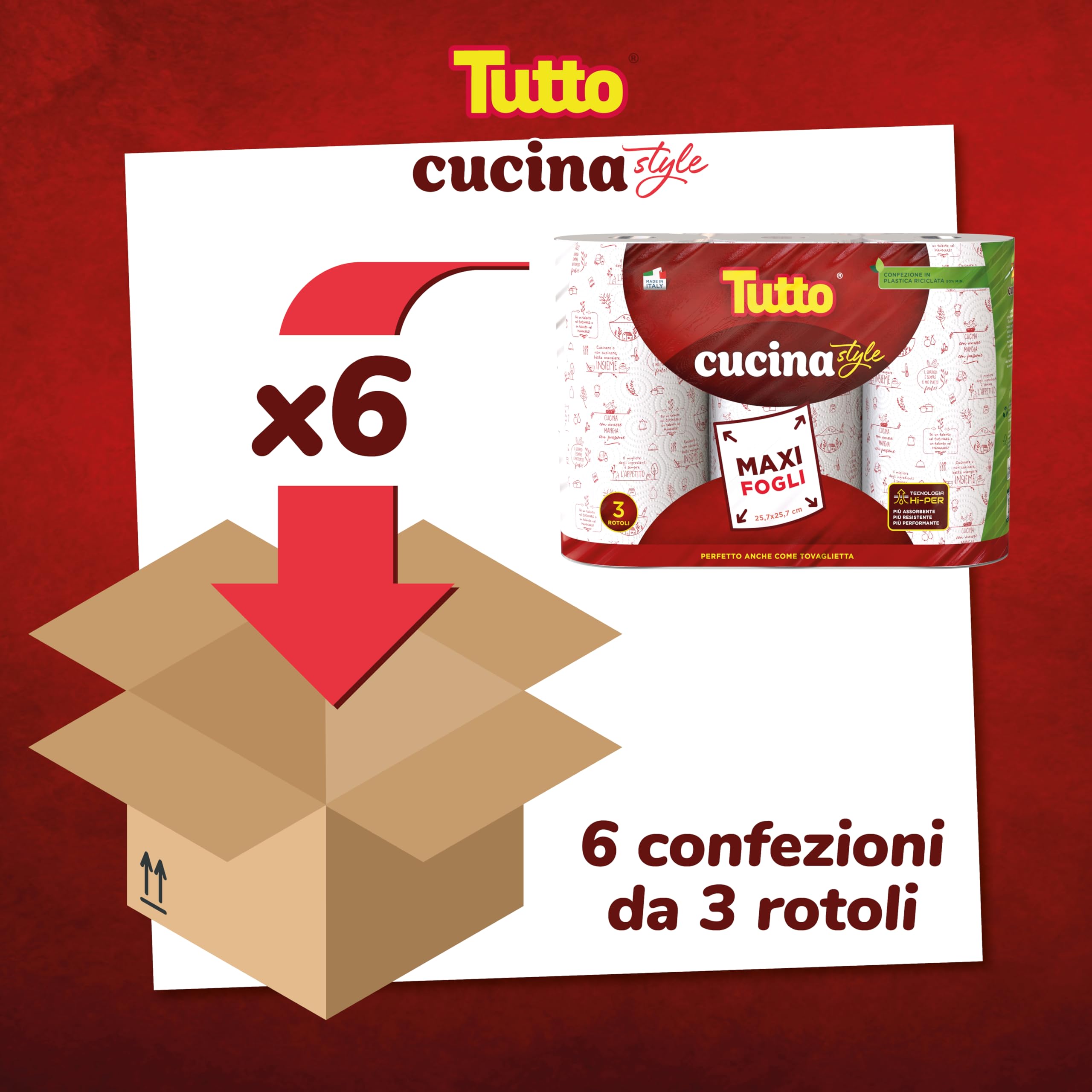 Tutto Cucina Style asciugatutto 18 rotoli maxi fogli assorbente