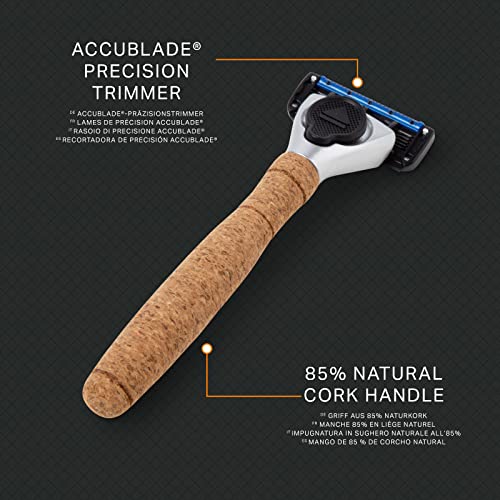 by Amazon rasoio uomo manico sughero 5 lame 7 ricariche