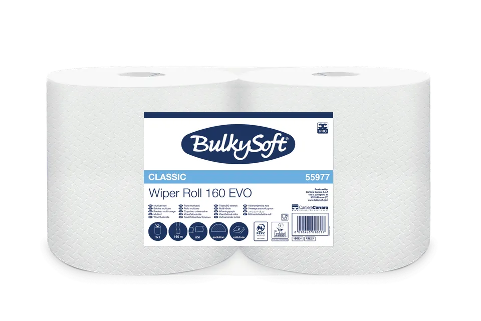 Bulkysoft Classic Wiper Roll 160 Evo bobina carta 2 veli