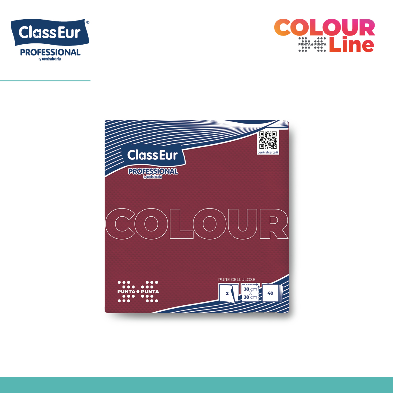 Centralcarta Micro 38x38 tovaglioli 2 veli bordeaux