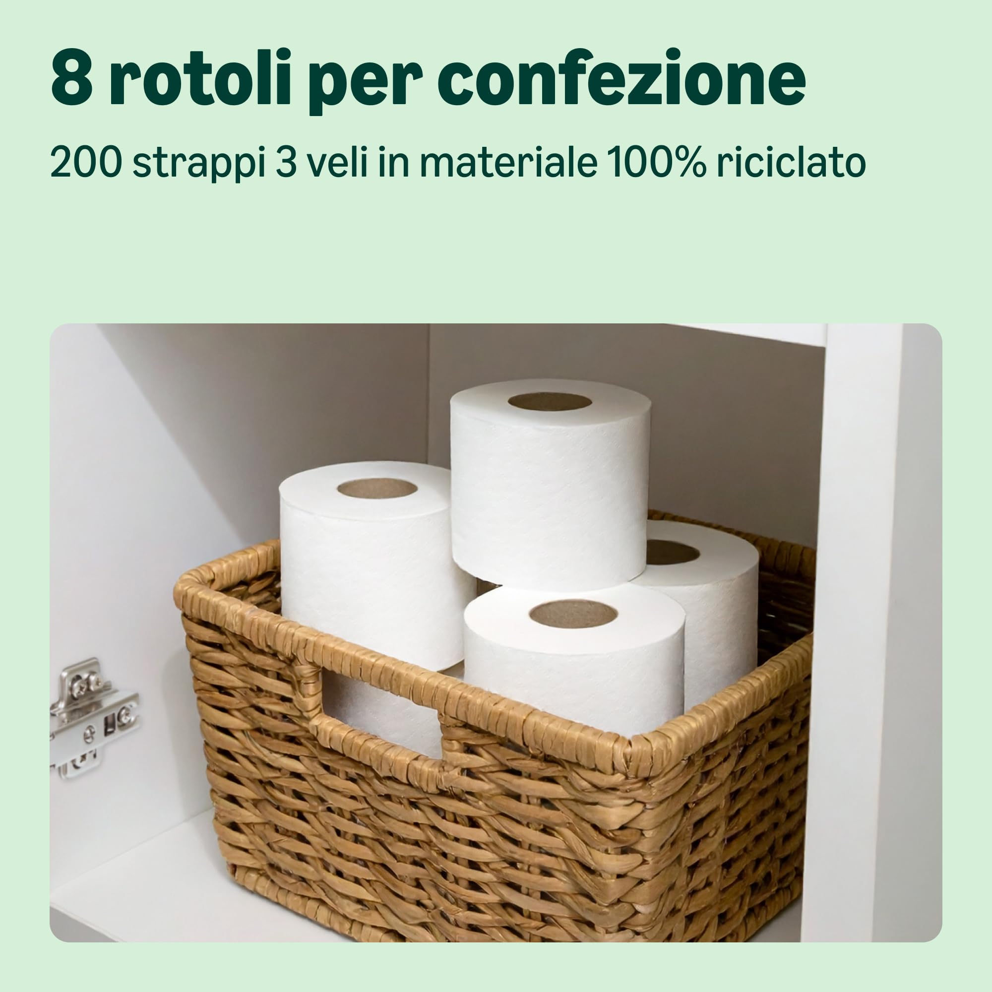 by Amazon carta igienica riciclata 3 veli 8 rotoli 200 strappi