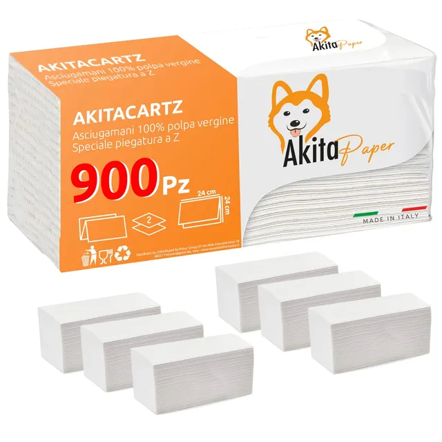 Akitaink asciugamani monouso piegati a Z 900 pezzi