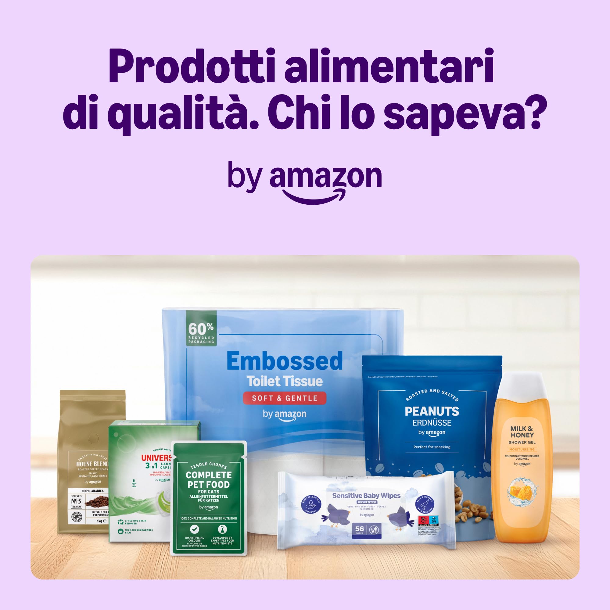 by Amazon Sensitive Baby Salviette Umidificate 6x60pz
